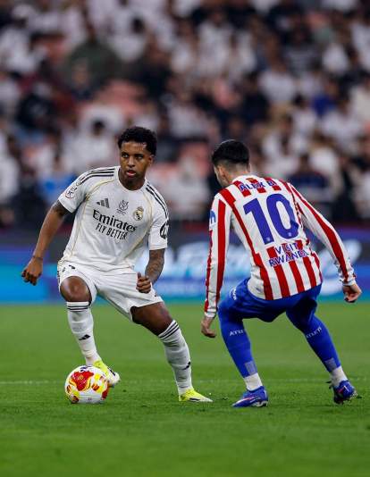 Rodrygo Goes jugando contra el Atlético de Madrid.