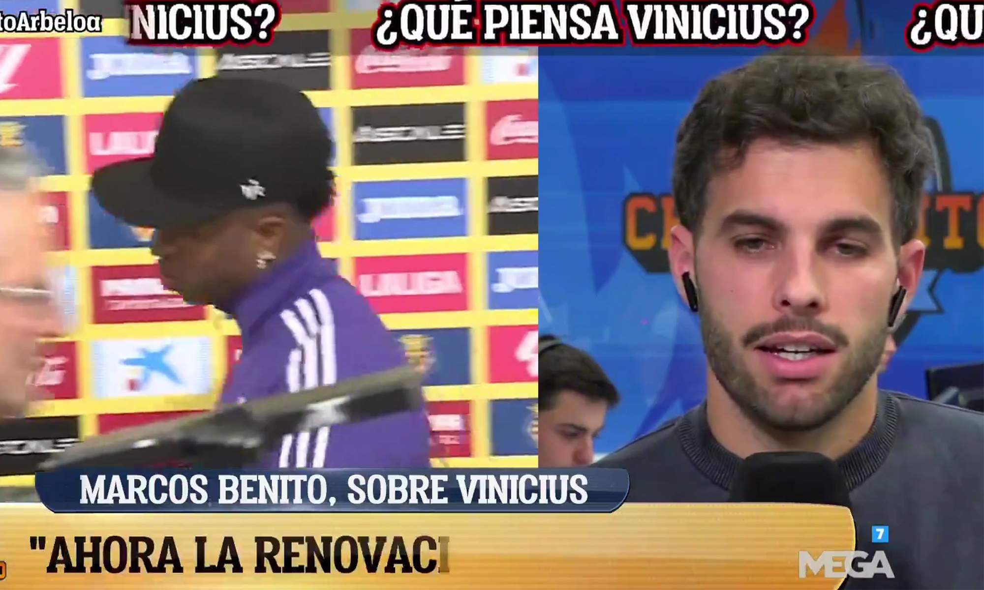 Marcos Benito dando la noticia en El Chiringuito.