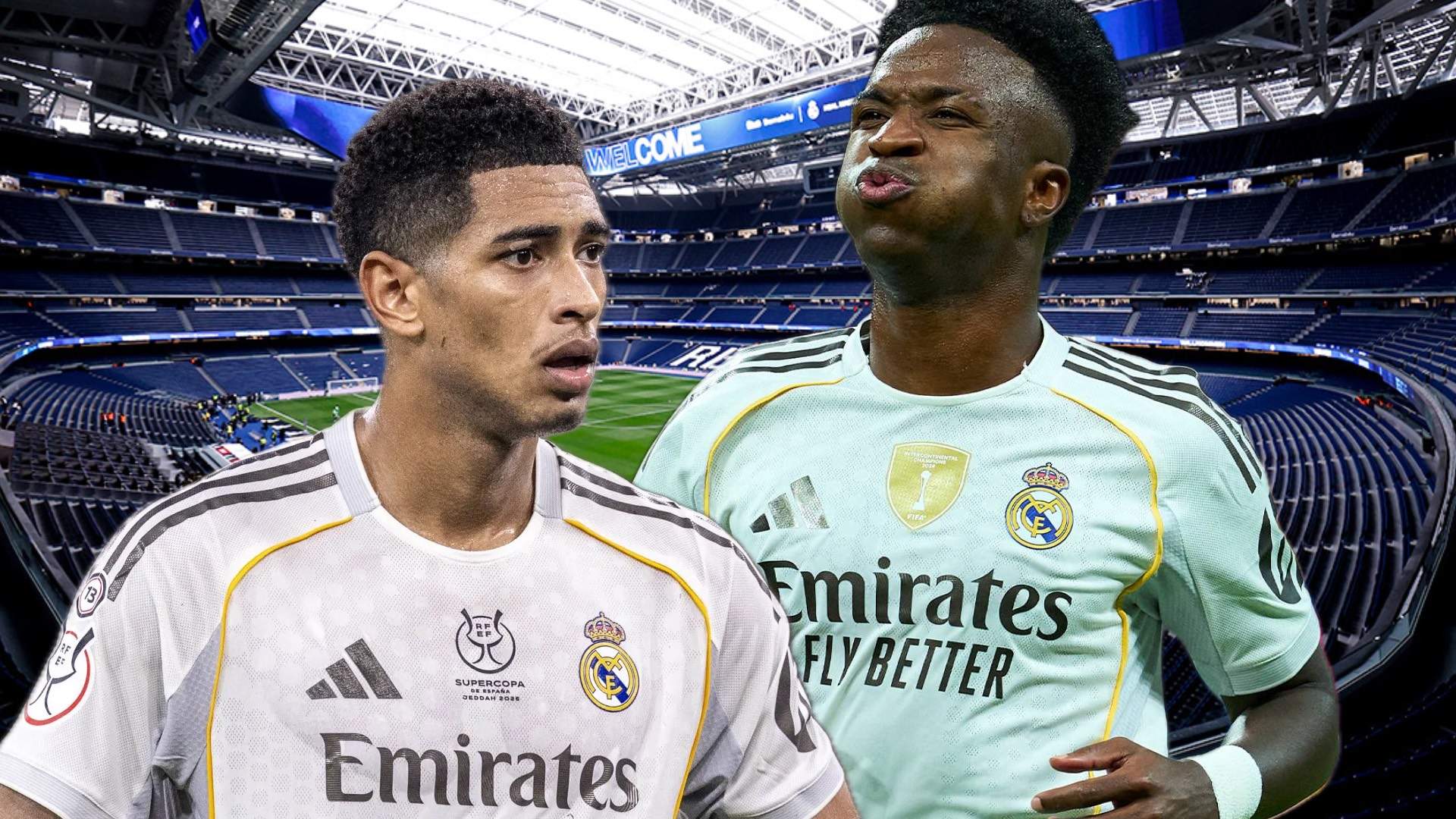 El Bernabéu señala a Vinicius (25) y Bellingham (22) por encima del resto