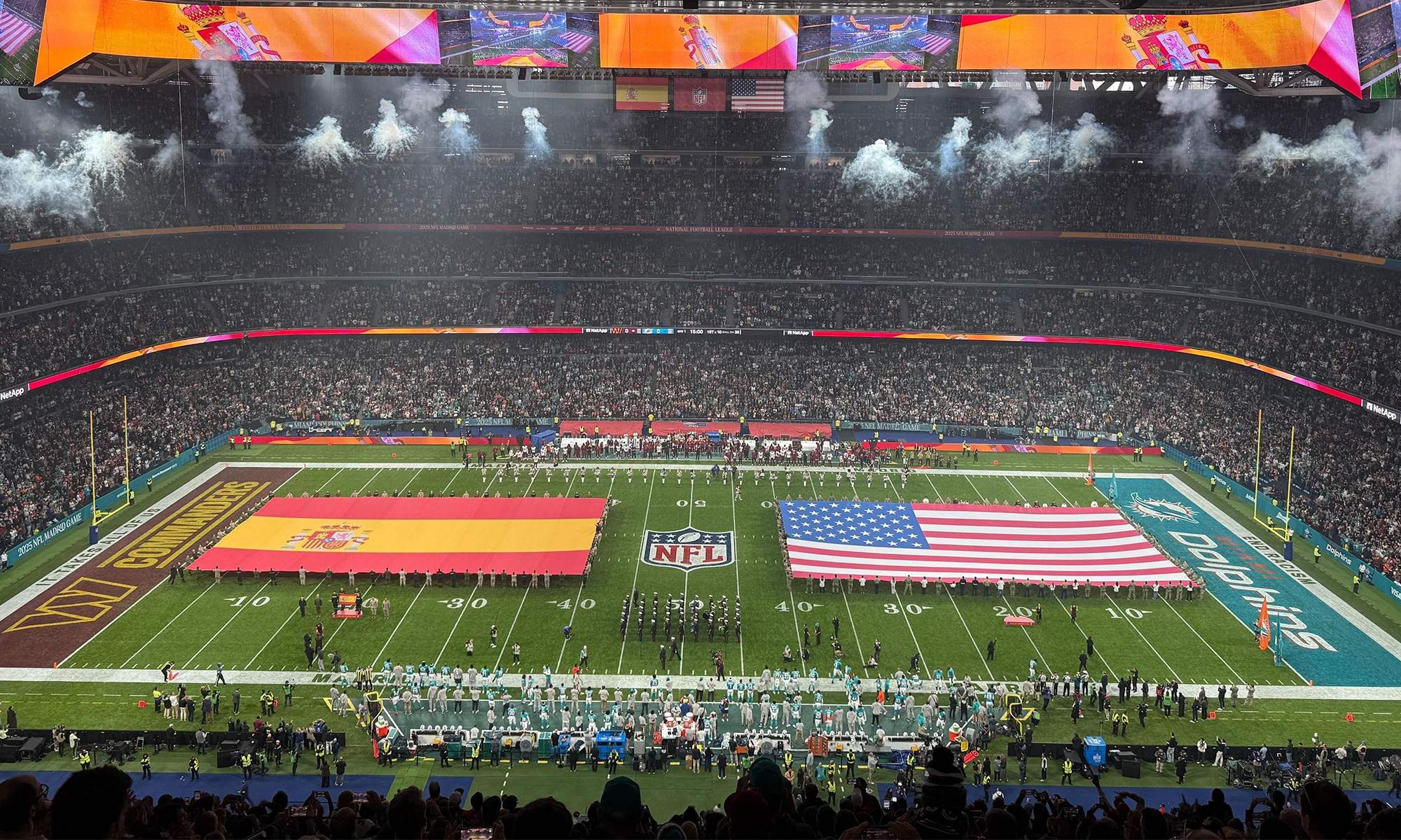 Partido de NFL en el Santiago Bernabéu.