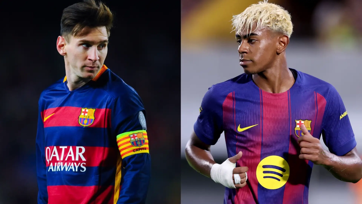 Messi y Lamine Yamal
