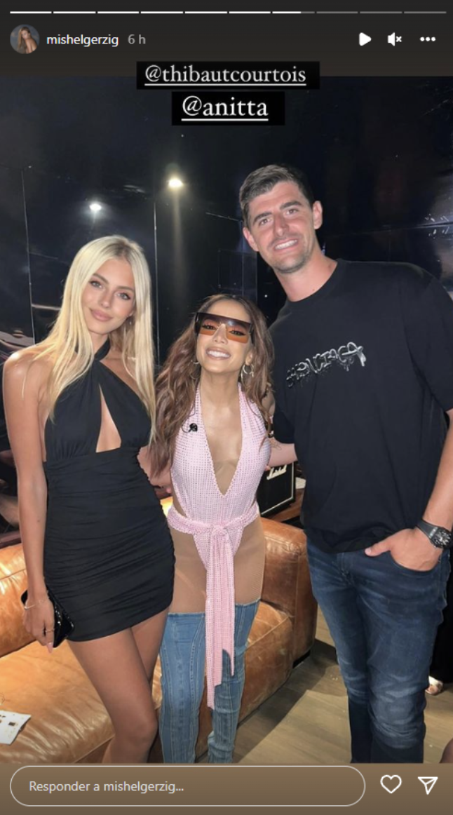 Mishel Gerzig, Anitta y Thibaut Courtois Mishel Gerzig, Anitta y Thibaut Courtois