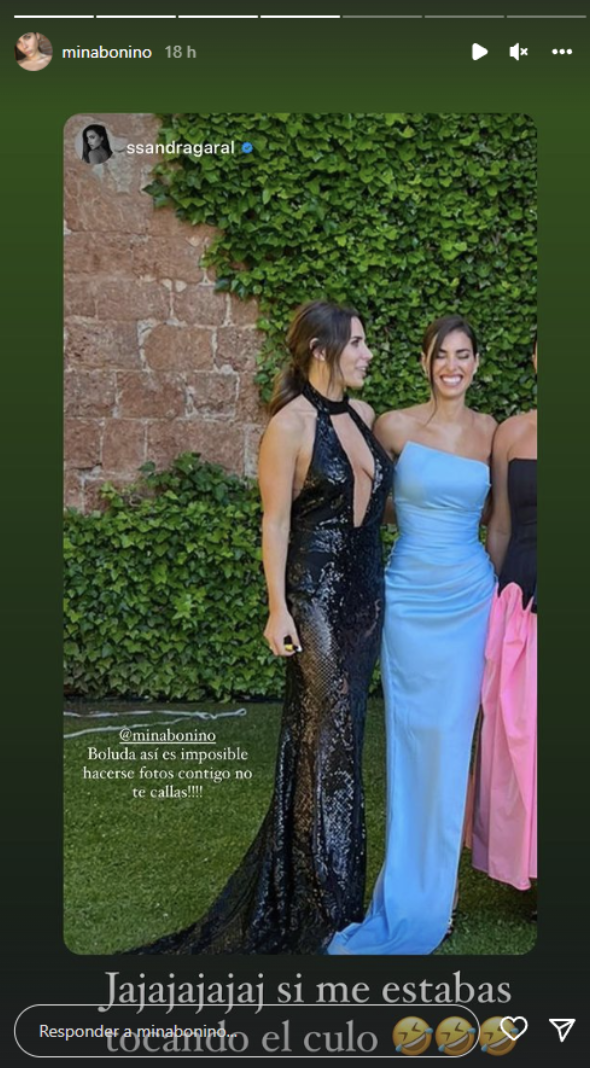 Mina Bonino y Sandra Garal durante la boda de Carvajal Mina Bonino y Sandra Garal durante la boda de Carvajal