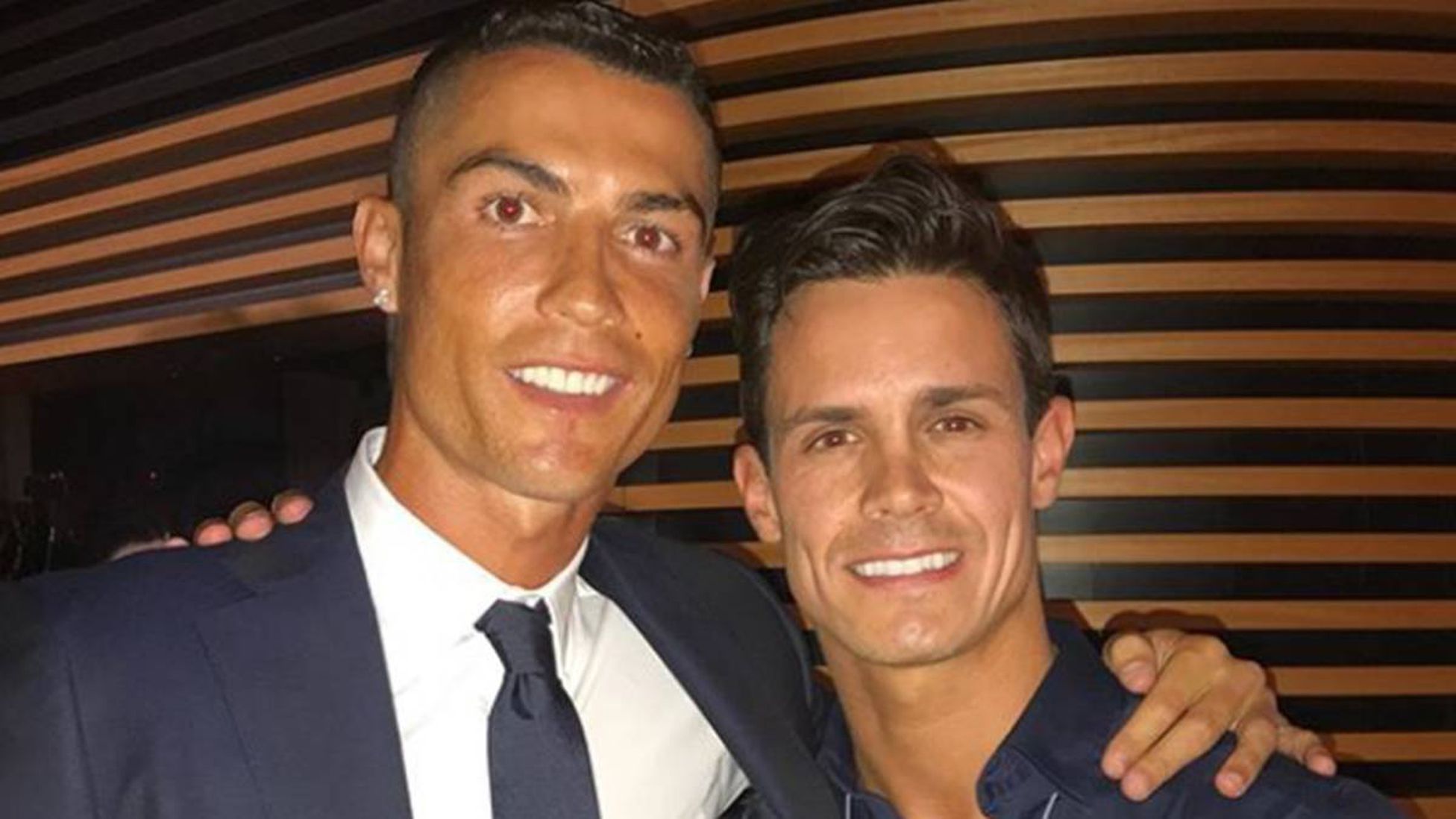Cristiano con Edu Aguirre en una celebración