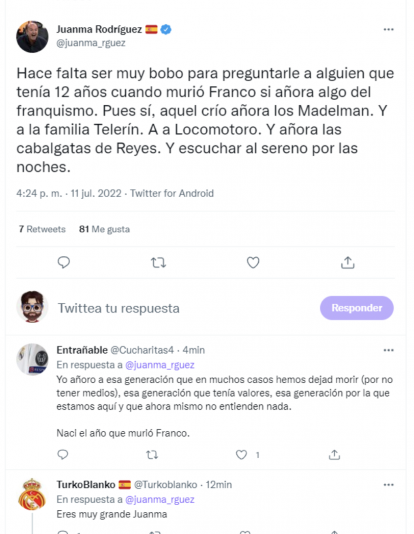 Tweet de Juanma Rodríguez