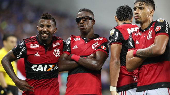 Vinicius y Paquetá con el Flamengo