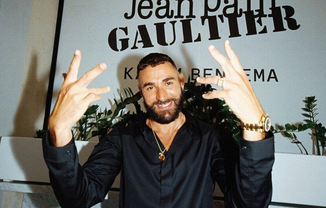 Karim Benzema durante un acto publicitario