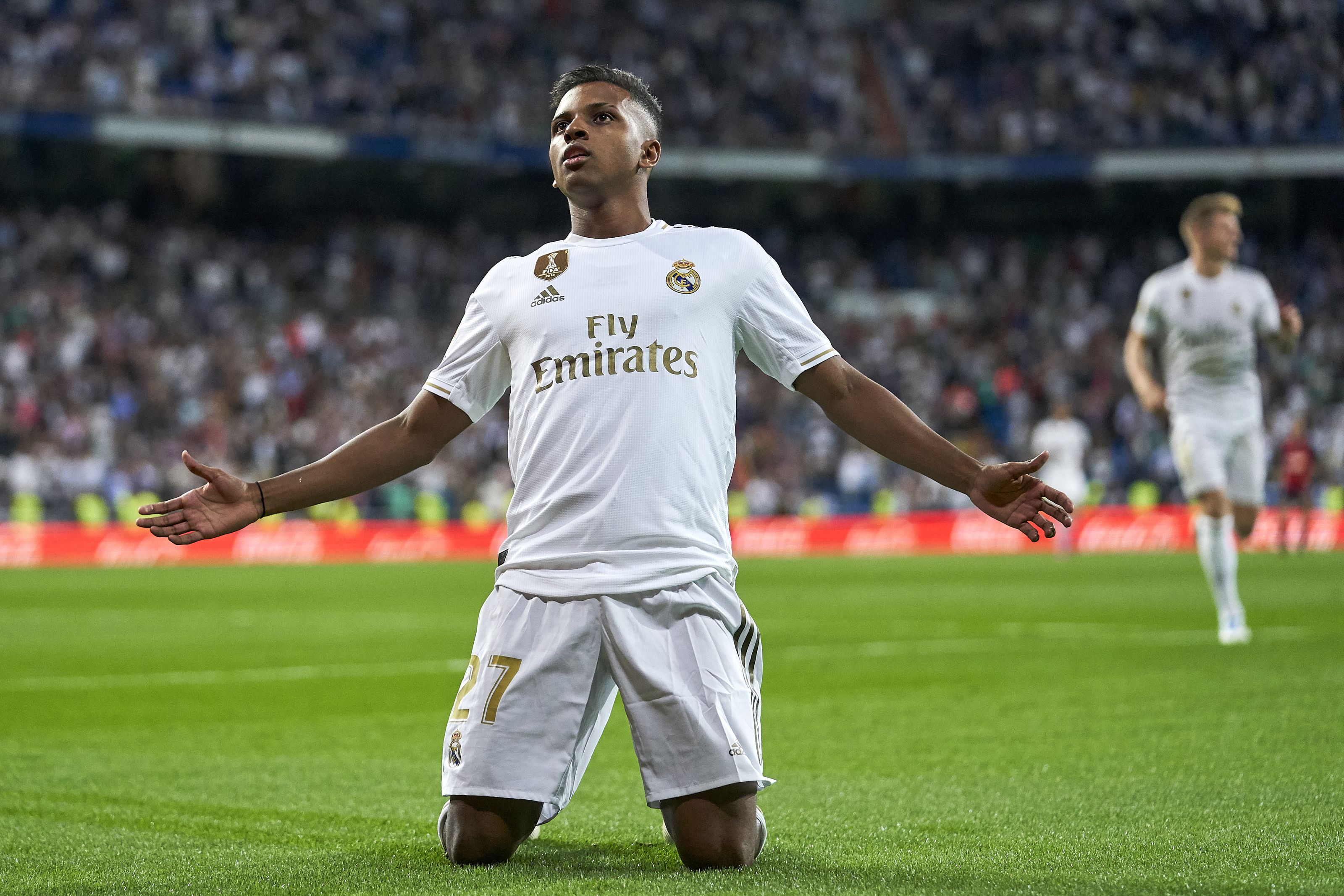 Rodrygo Goes tras un gol con el Real Madrid Rodrygo Goes tras un gol con el Real Madrid