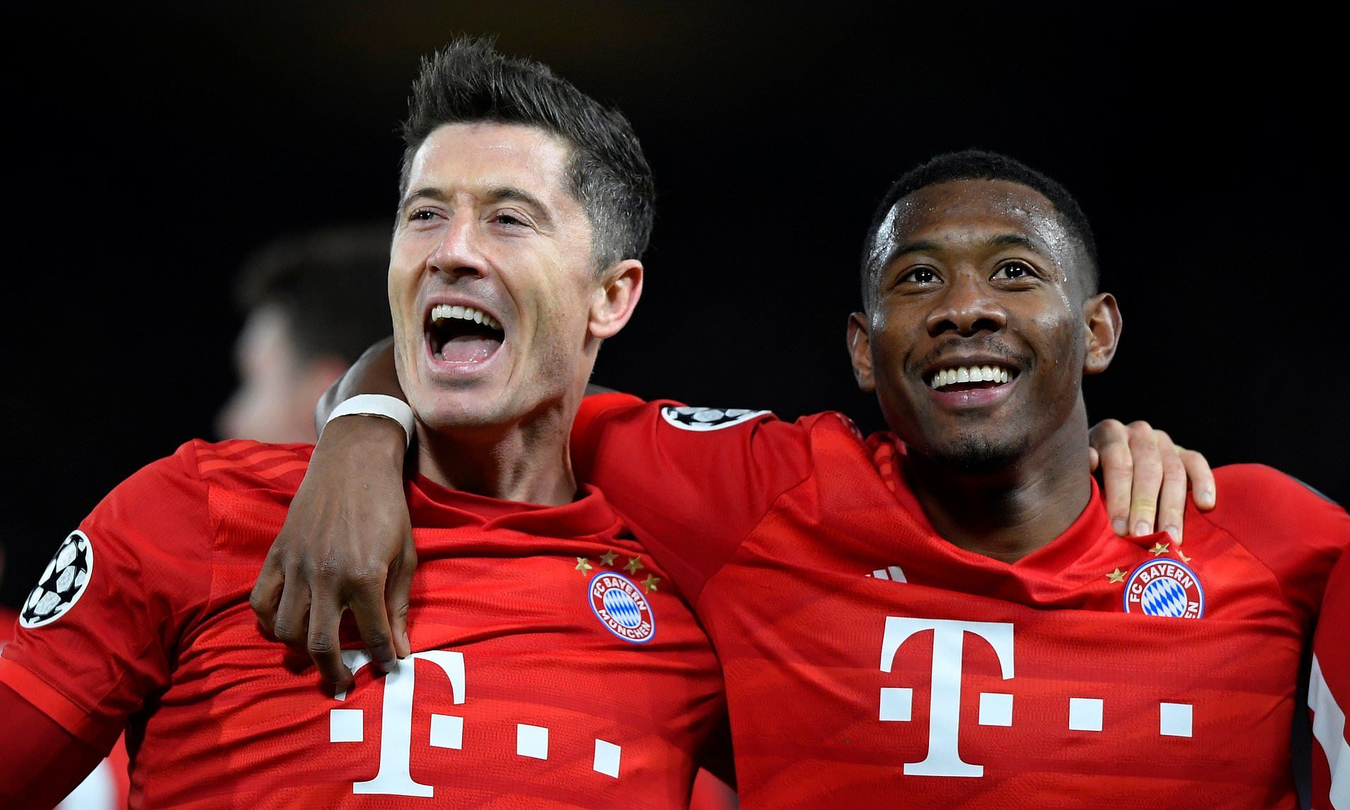 David Alaba y Robert Lewandowski en su etapa con el Bayern