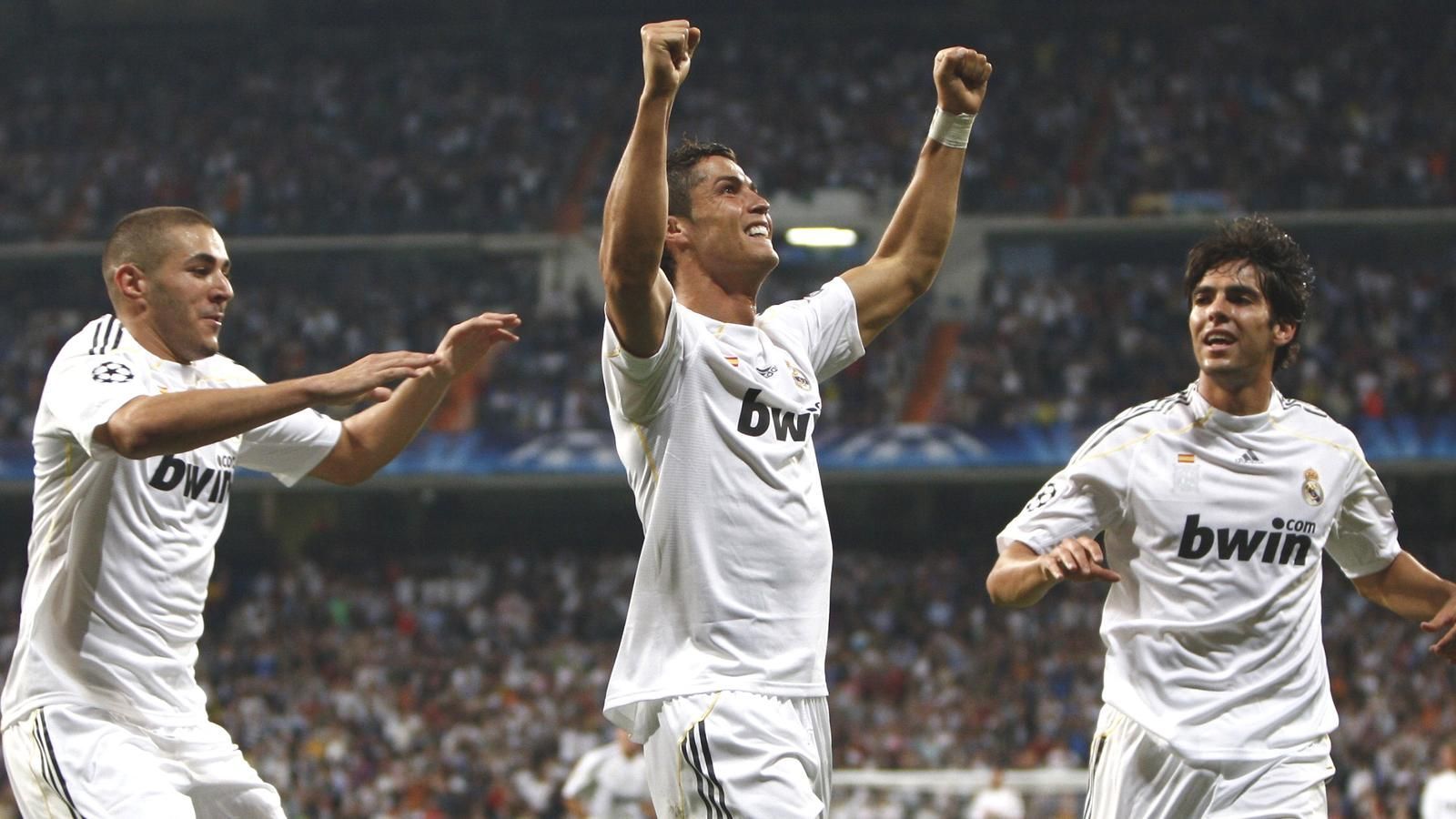 Ricardo Kaka, Cristiano Ronaldo y Karim Benzema