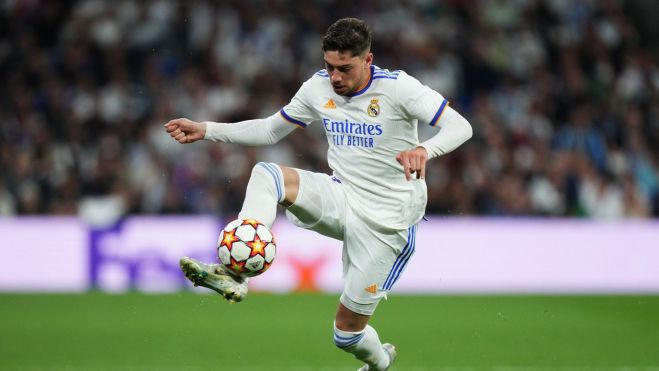 Fede Valverde en un partido con el Real Madrid