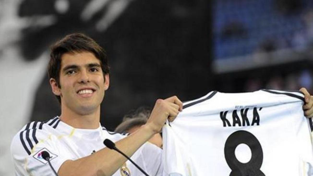 Ricardo Kaká en su presentación con el Real Madrid