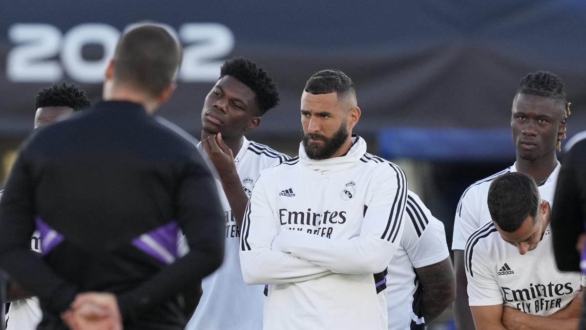Karim Benzema en el último entrenamiento