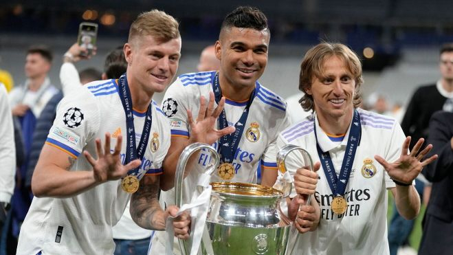 Casemiro, Kroos y Modric han levantado juntos cuatro Champions
