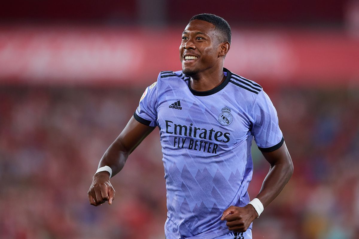 David Alaba tras su gol de falta al Almería