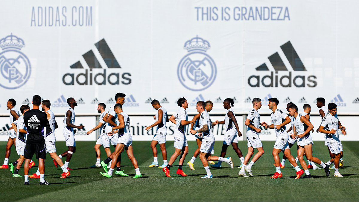 El Real Madrid durante un entrenamiento