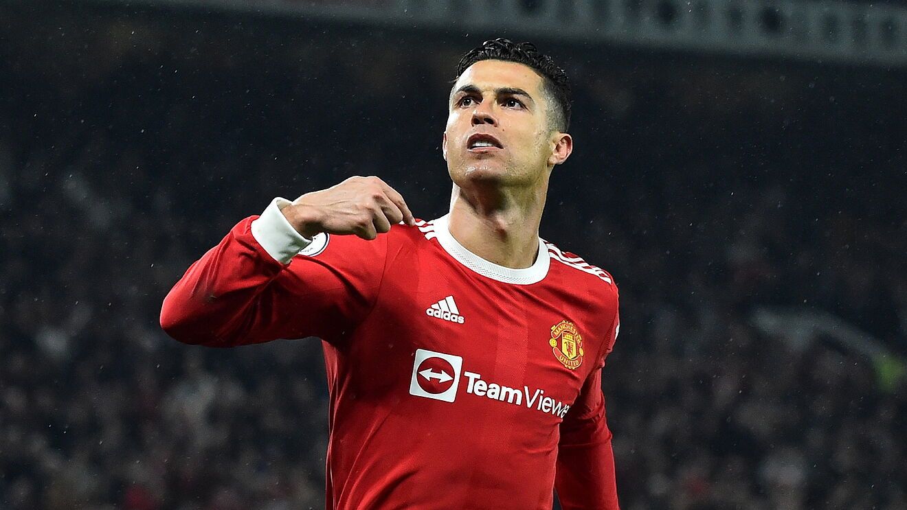 Cristiano Ronaldo celebrando un gol con el Manchester United