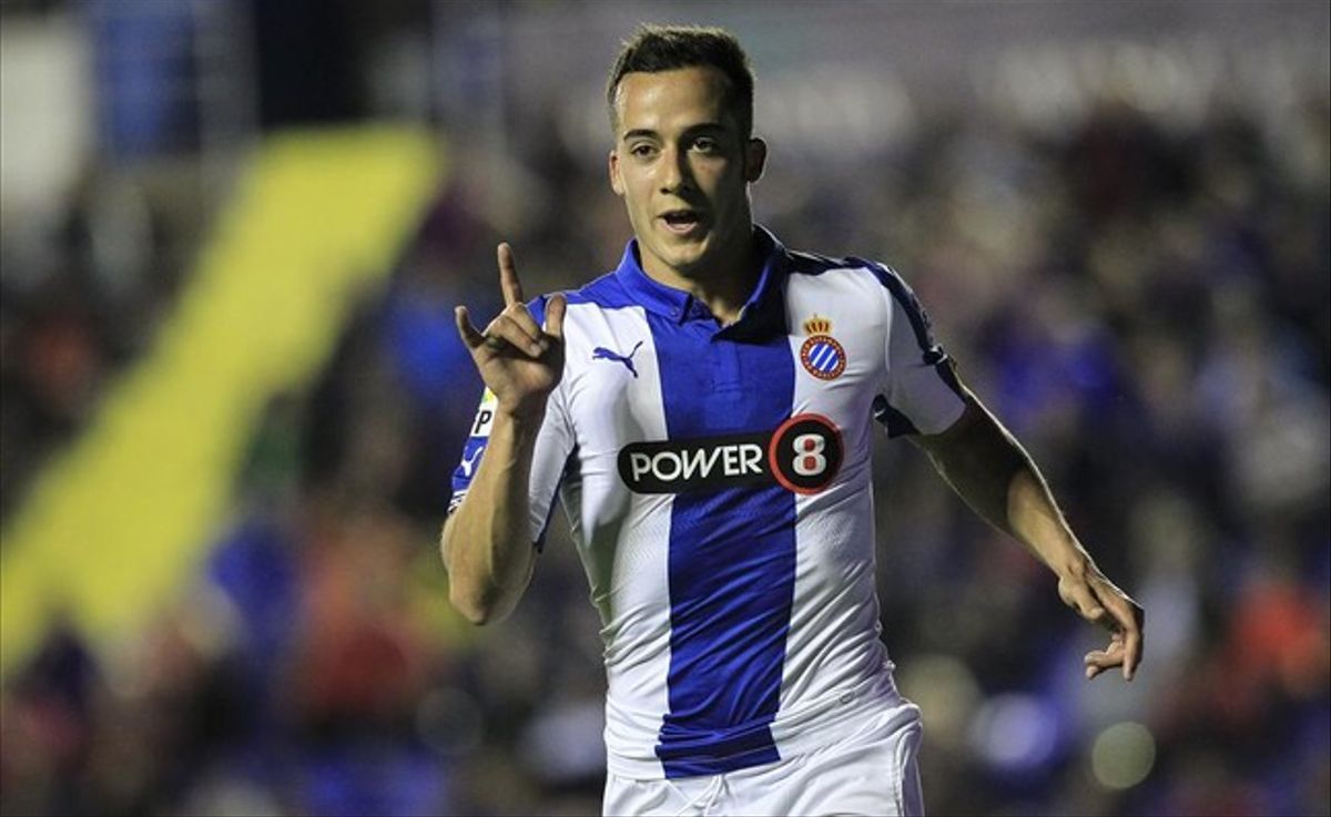Lucas Vázquez con la camiseta del Espanyol