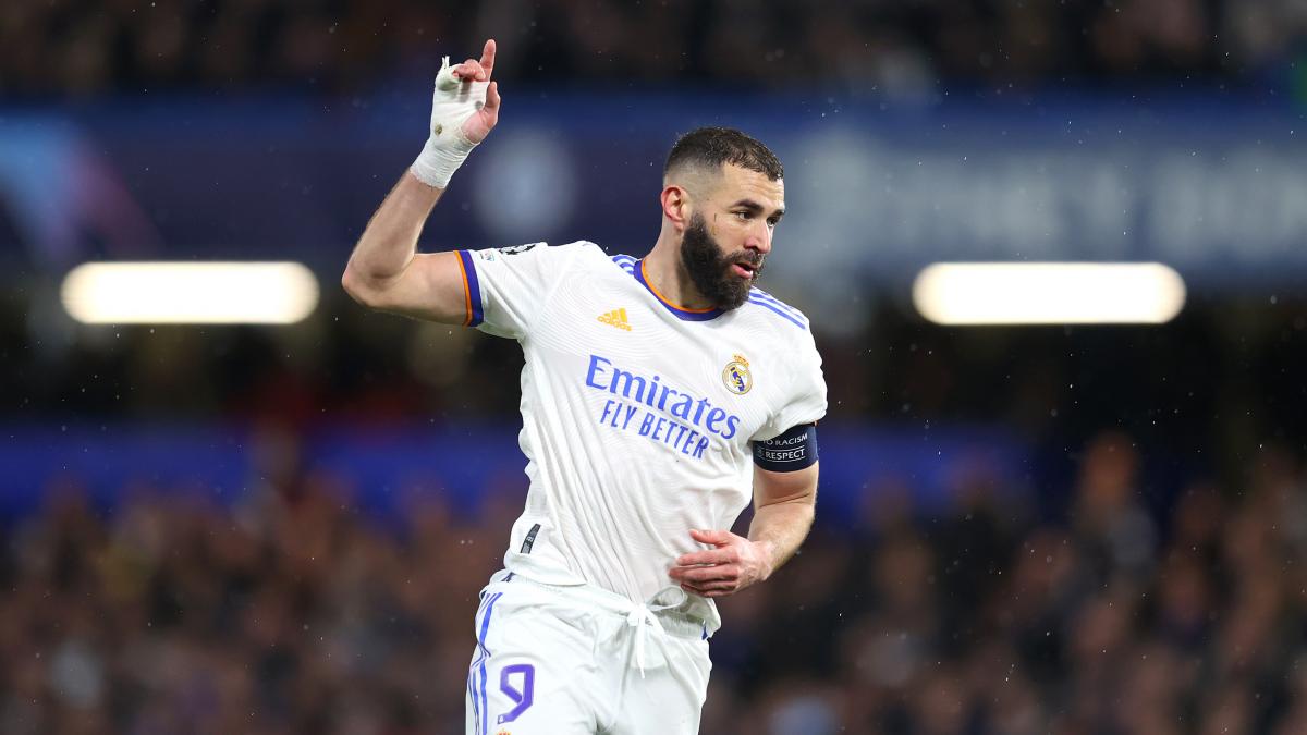 Benzema celebra un gol la temporada pasada con el Real Madrid