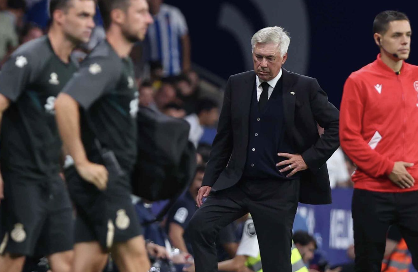 Carlo Ancelotti durante el último partido del Real Madrid