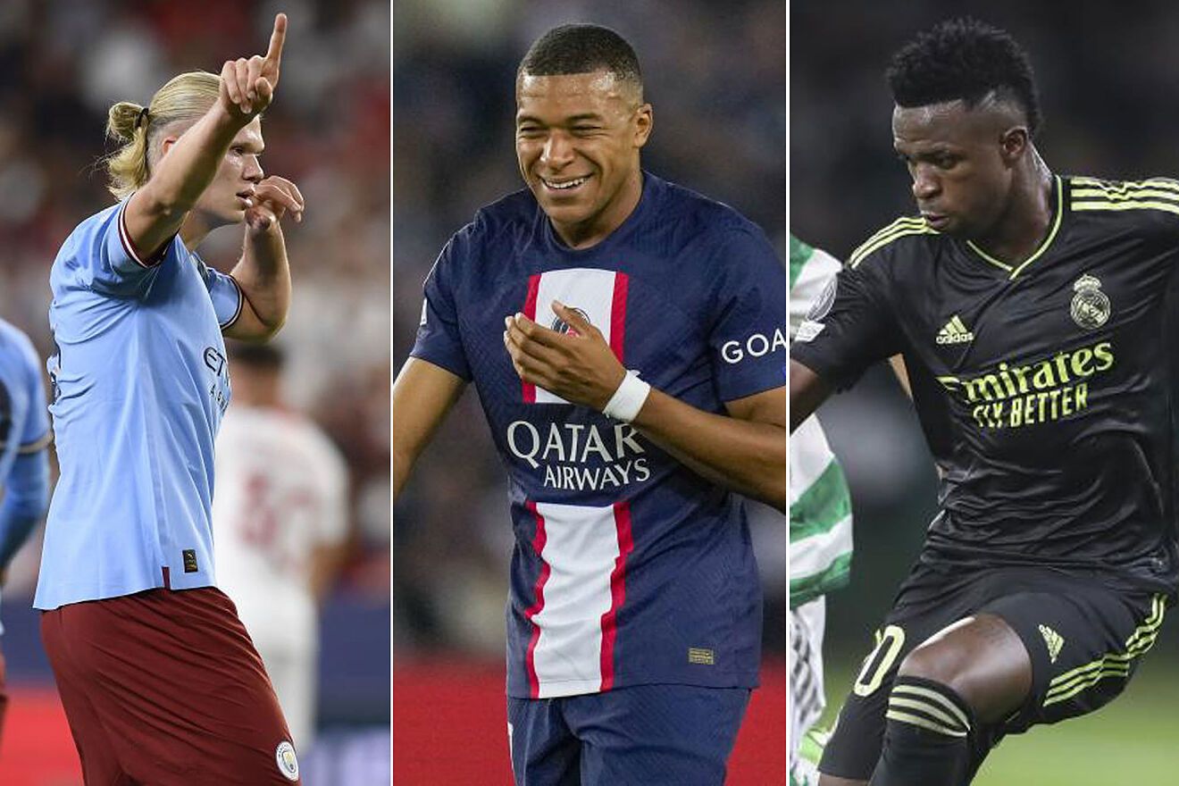Los tres grandes cracks que hay ahora mismo en el fútbol mundial: Haaland, Mbappé y Vinicius