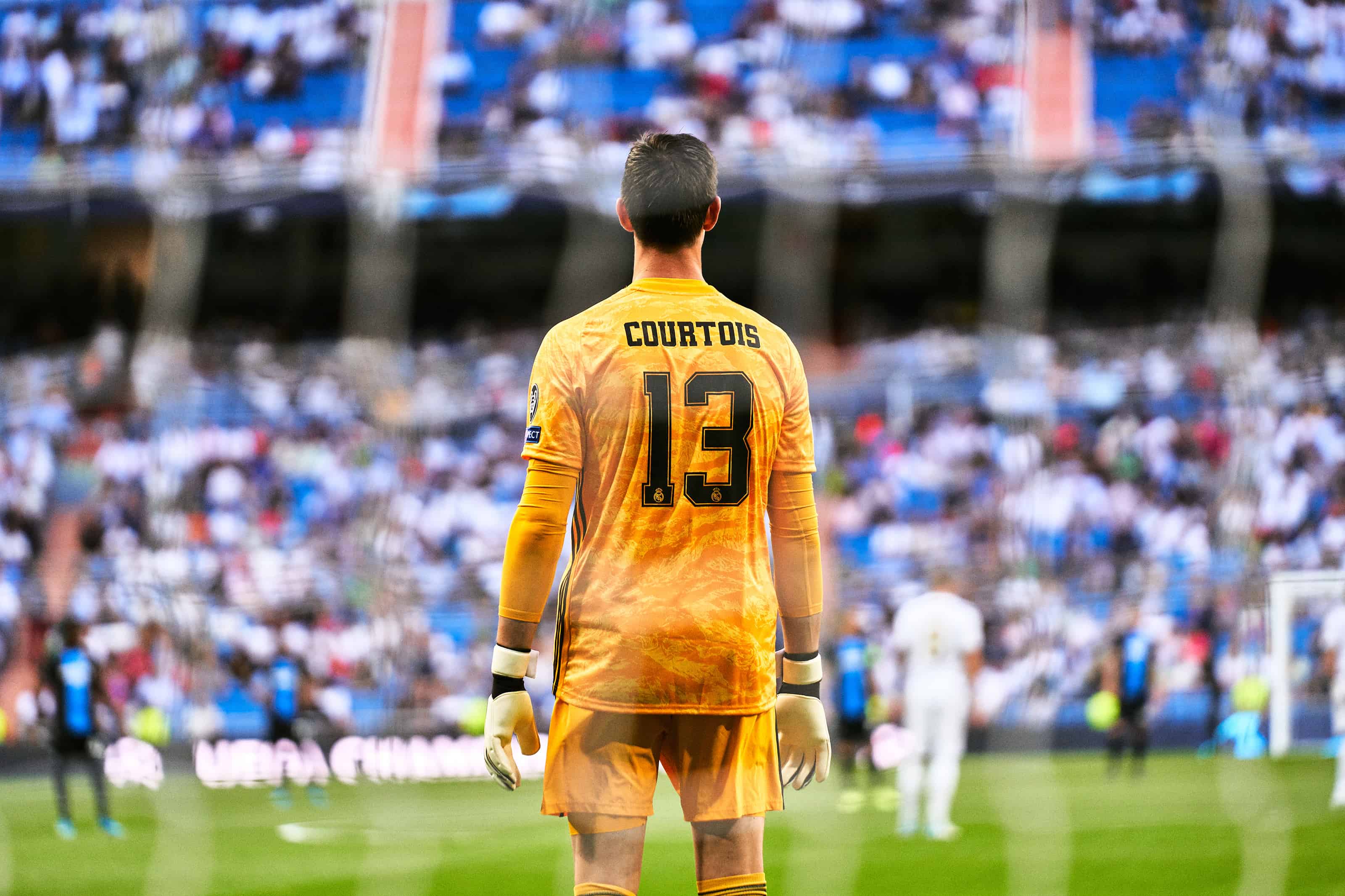 Courtois luciendo el dorsal "13" con el Real Madrid en su segunda temporada de blanco