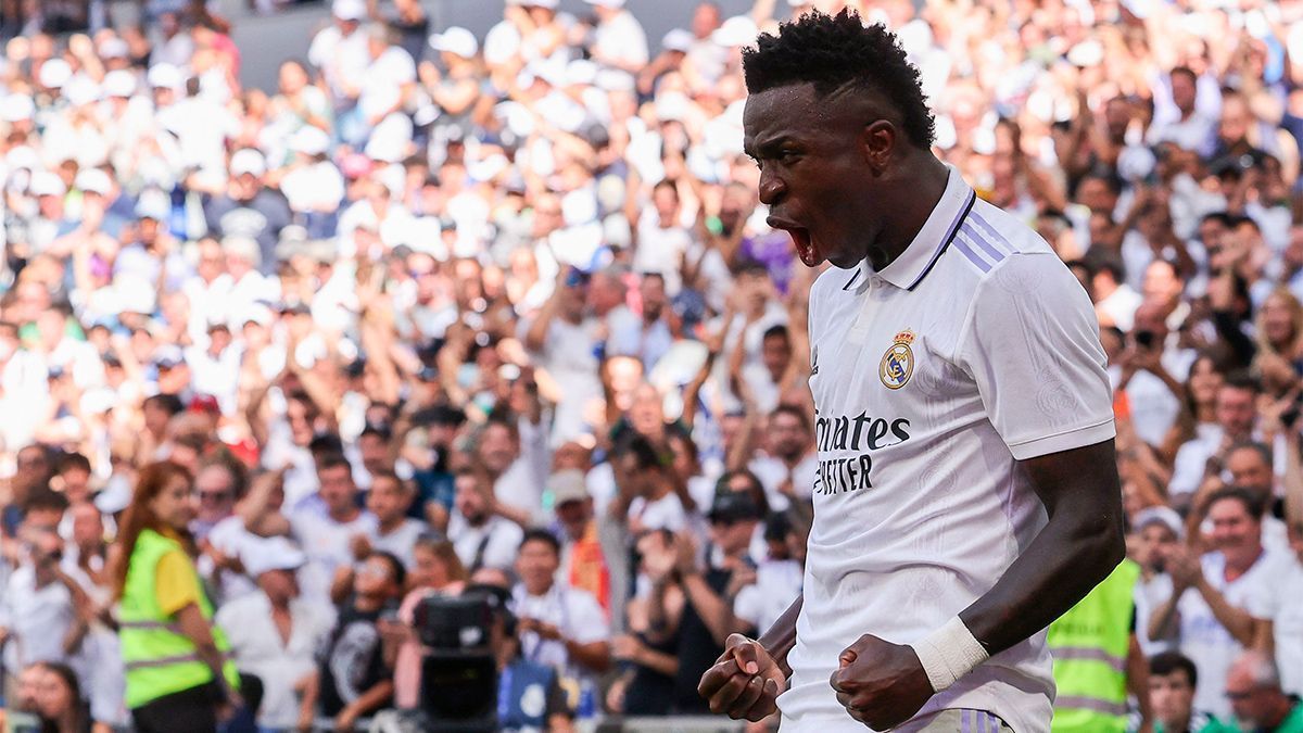 Vinicius Junior tras marcar un gol esta misma temporada