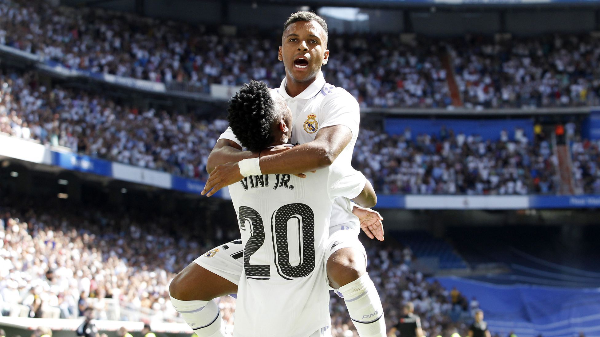 Vinicius Junior y Rodrygo Goes durante un partido de esta temporada