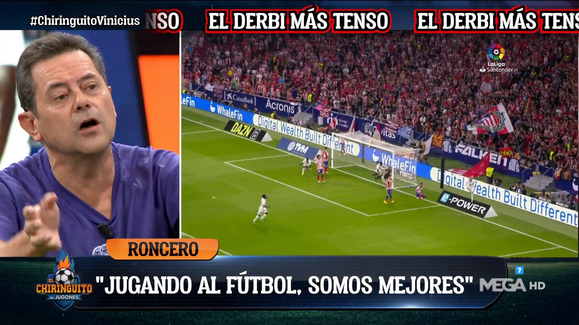 Tomás Roncero durante el programa de ayer de 'El Chiringuito'