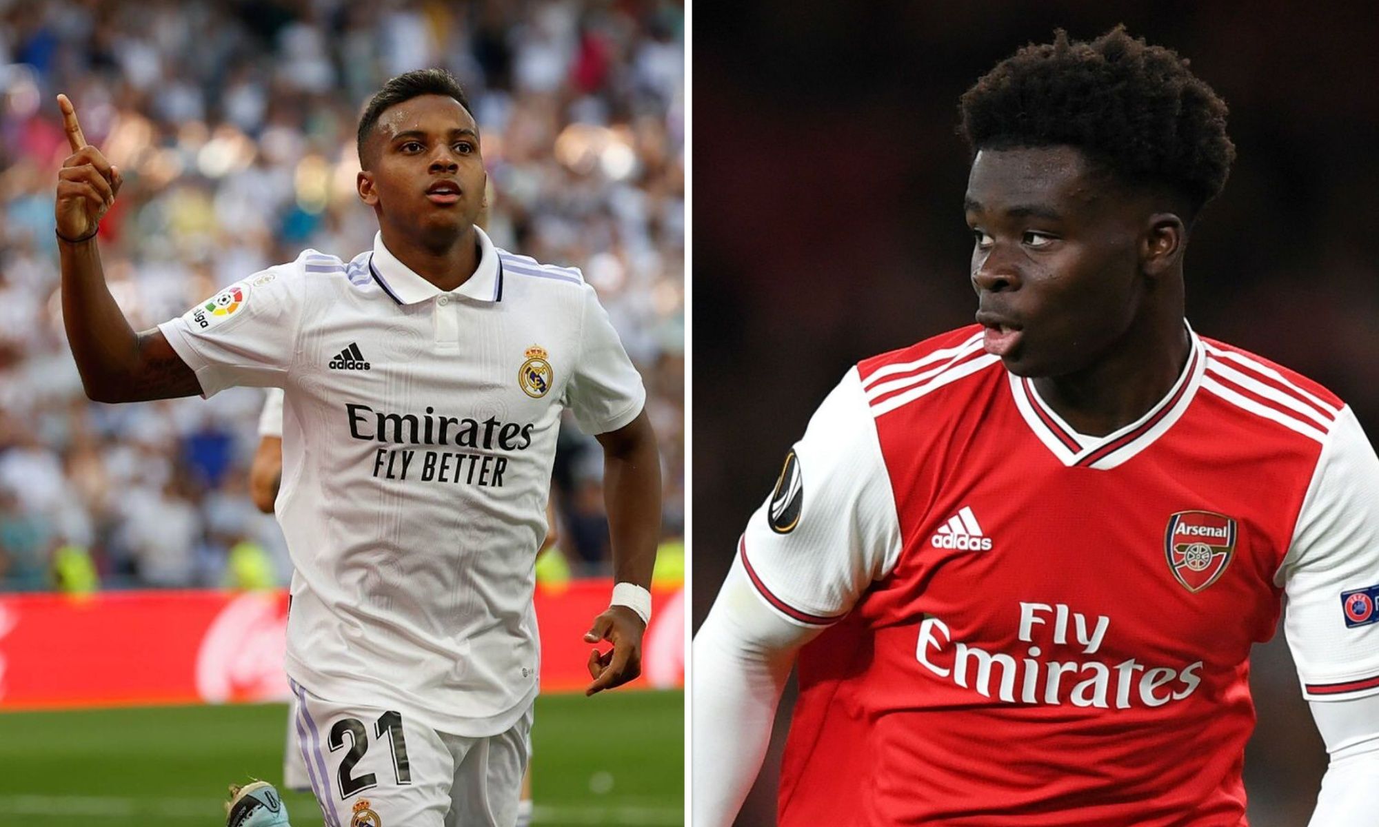 Rodrygo y Bukayo Saka