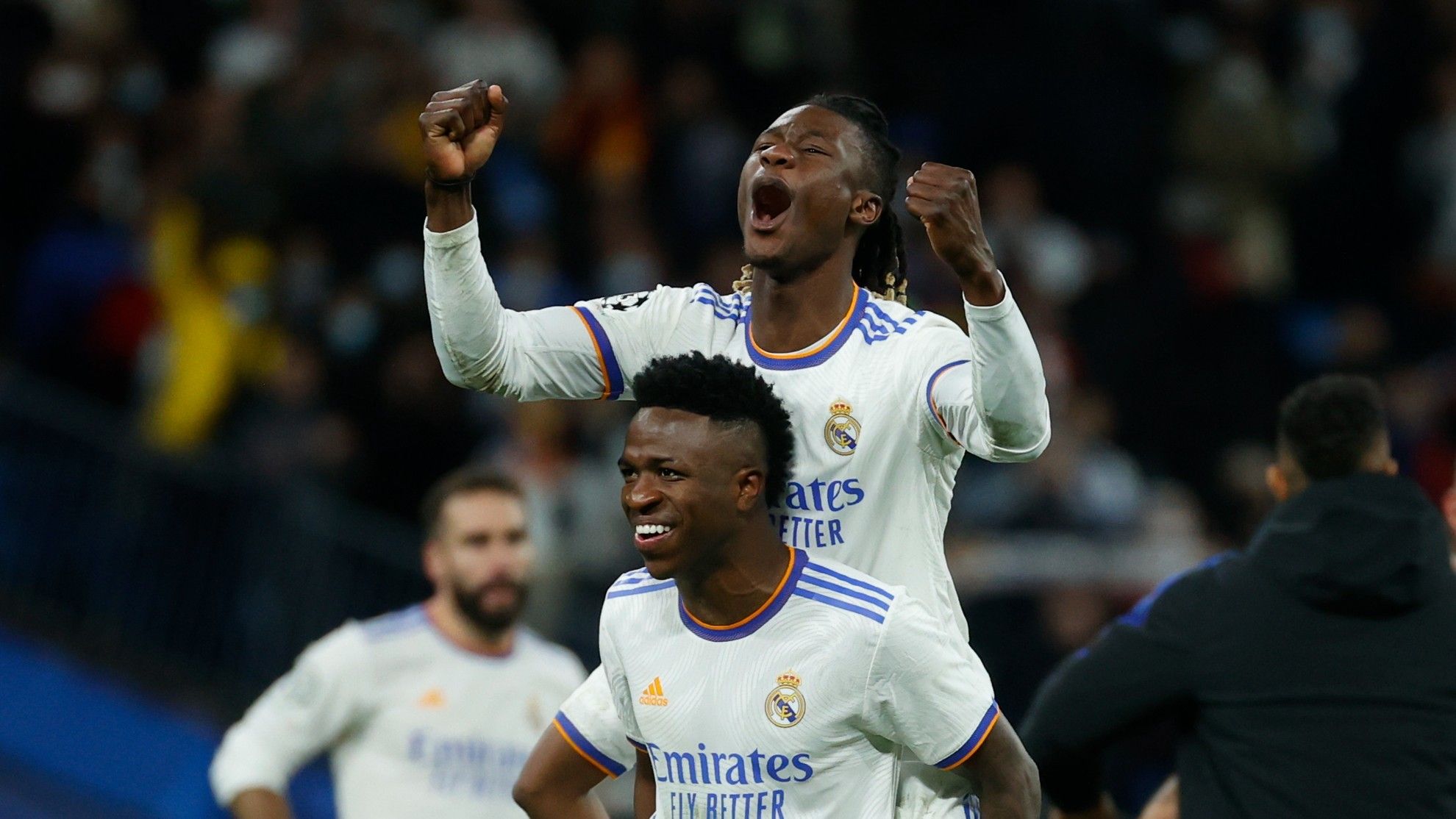 Vinicius y Camavinga, dos de los pipiolos del Madrid, celebrando un gol