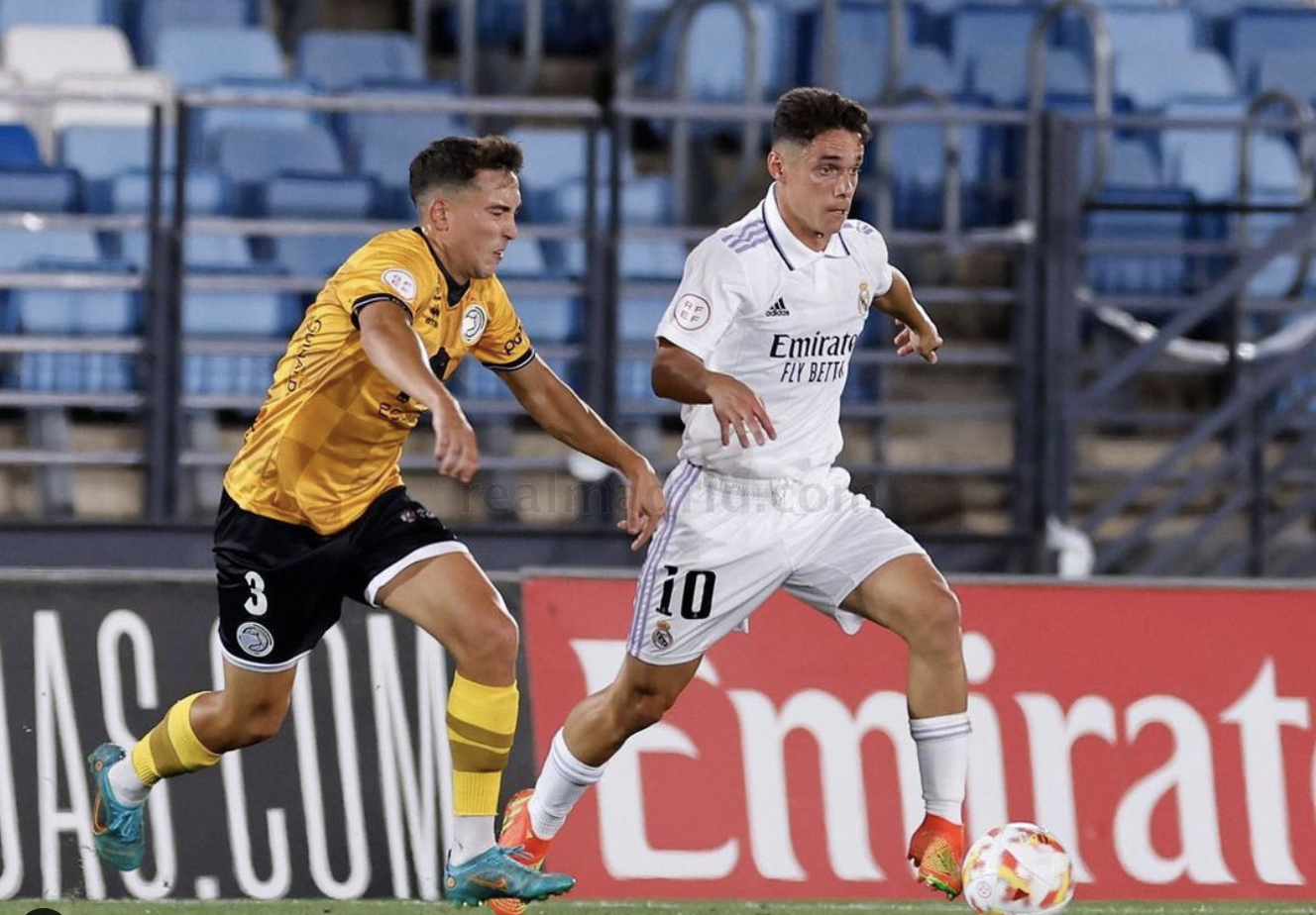 Sergio Arribas en un partido con el Castilla esta temporada