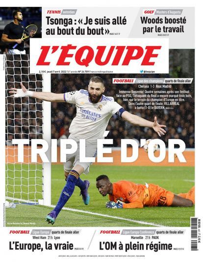 Portada L'Equipe 7 de abril Portada L'Equipe 7 de abril