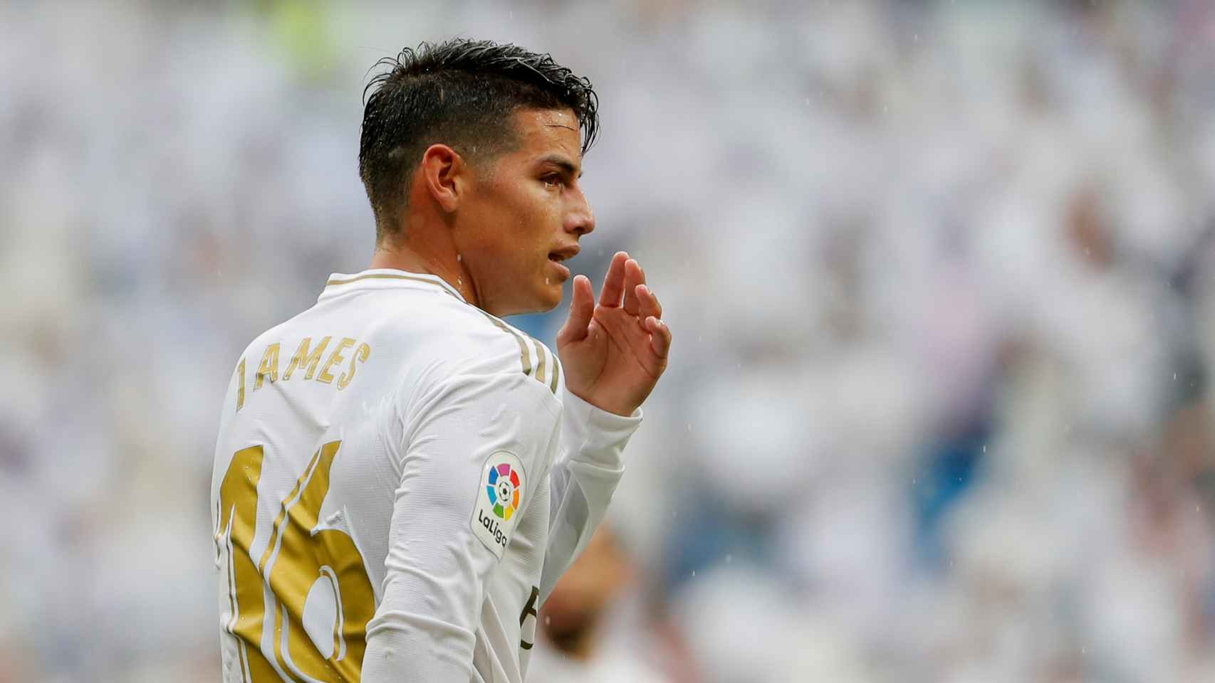 James Rodríguez, en un partido con el Real Madrid