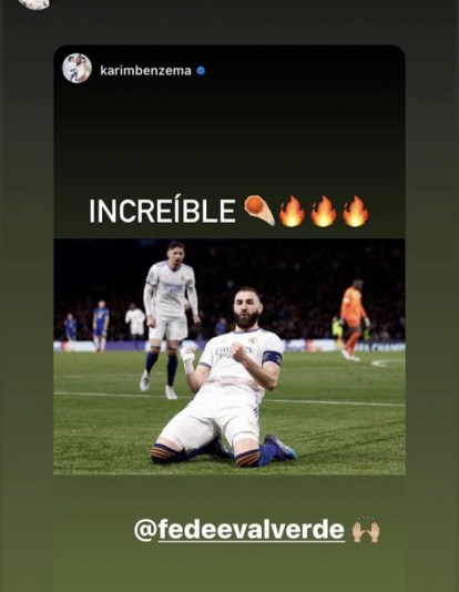 Historia de Fede Valverde en su cuenta de Instagram
